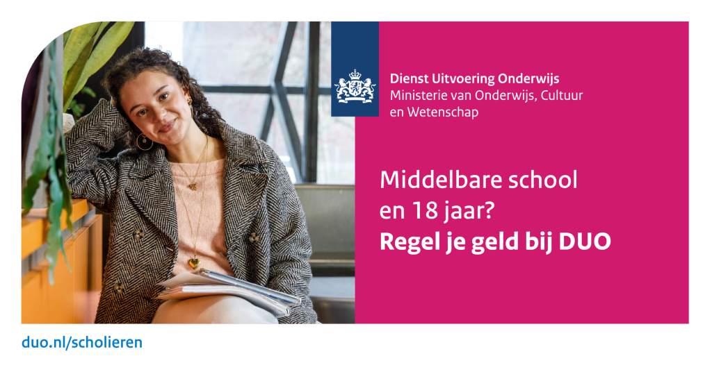 Op het voortgezet onderwijs en 18 jaar geworden? Vraag de tegemoetkoming&nbsp;aan!