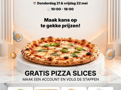 Bybit EU viert Bitcoin Pizza Day op 21 & 22 mei met pizza slices op Stationsplein,&nbsp;Utrecht